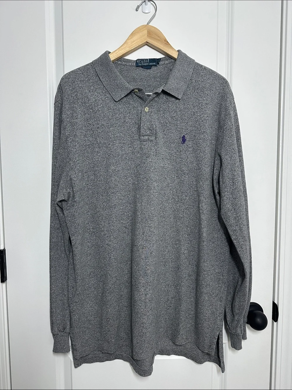 Polo by Ralph Lauren Men’s Long Sleeve Heather Gray Polo Shirt XL